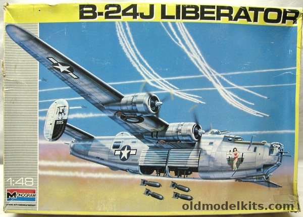 Monogram 1/48 Consolidated B-24J Liberator - With Ground Tractor, 5608 plastic model kit